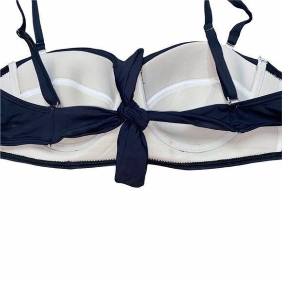 Echo Solid Black Tie Back Bikini Swim Top Women's Size Large - Picture 7 of 11